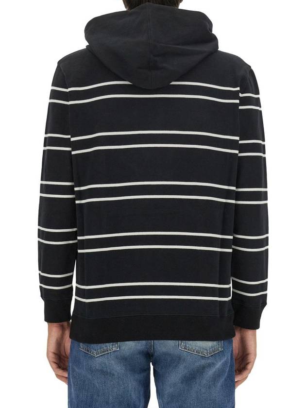 Stripe Hoodie Black - SAINT LAURENT - BALAAN 5