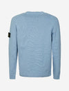 Crew Neck Knit Top Blue - STONE ISLAND - BALAAN 3