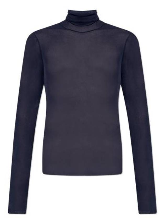 Men's Ribbed Turtleneck Navy - AMI - BALAAN 2