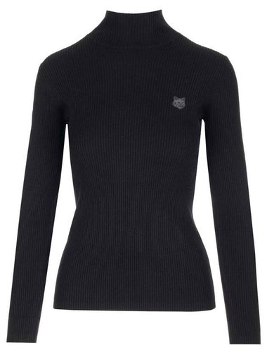 Bold Fox Head Patch Turtleneck Black - MAISON KITSUNE - BALAAN 1