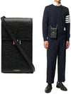 Three Stripes Strap Leather Phone Case Black - THOM BROWNE - BALAAN.