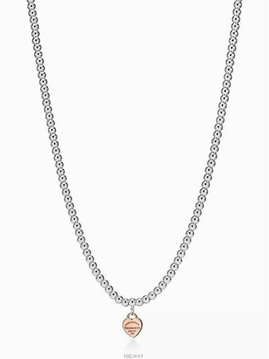 Tiffany Return to Heart Tag Bead Necklace Sterling Silver - TIFFANY & CO. - BALAAN 1