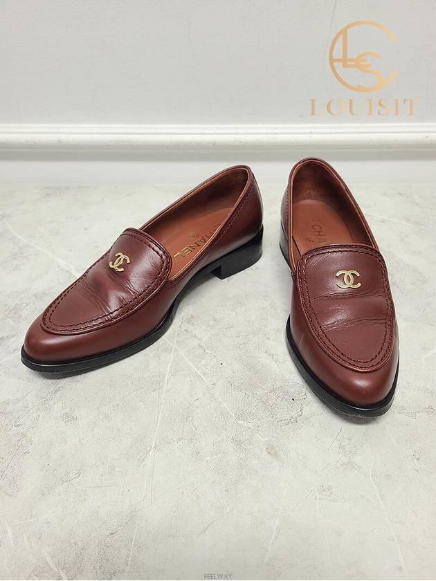 Used luxury goods Lewis IT 37 Brown gold CC logo moccasin loafers - CHANEL - BALAAN 2