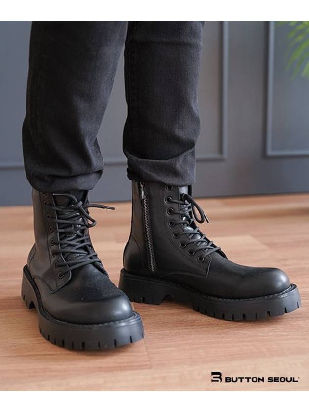 Round Urban Mid Walker Boots Black - BUTTON SEOUL - BALAAN 2