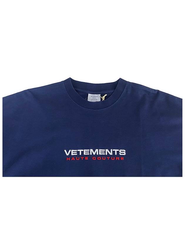 Couture Logo Overfit Short Sleeve T-Shirt Navy - VETEMENTS - BALAAN 6