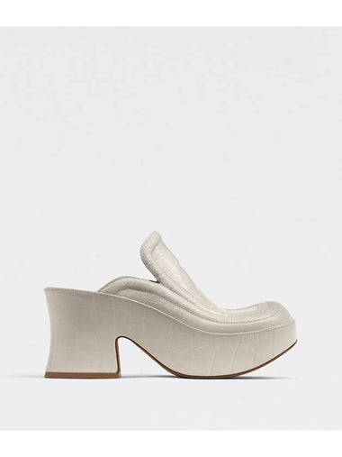 Square Toe Lambskin Wedge Heels White - BOTTEGA VENETA - BALAAN 1