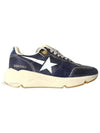 White Star Print Nylon Low Top Sneakers Dark Blue - GOLDEN GOOSE - BALAAN 2