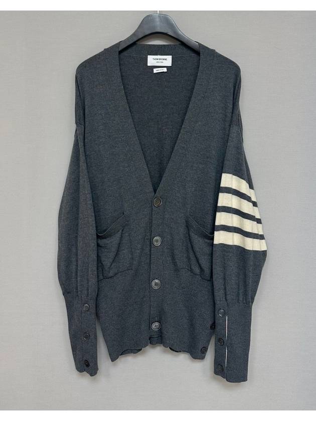 Overfit wool cardigan 110 - THOM BROWNE - BALAAN 3