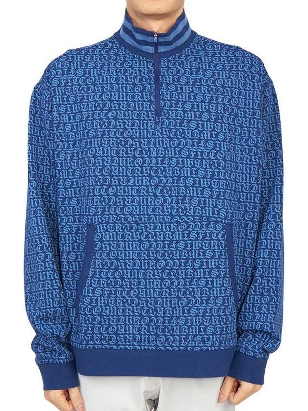 Men's Country Club Misfit Quarter Zipper Sweater Blue - G/FORE - BALAAN 1