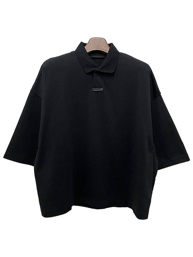 Fear Of God Essentials Black Cotton Polo Shirt - FEAR OF GOD ESSENTIALS - BALAAN 3