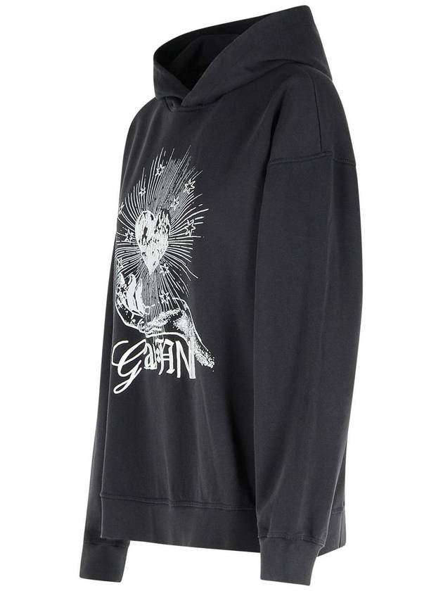 graphic print hooded top phantom - GANNI - BALAAN 3