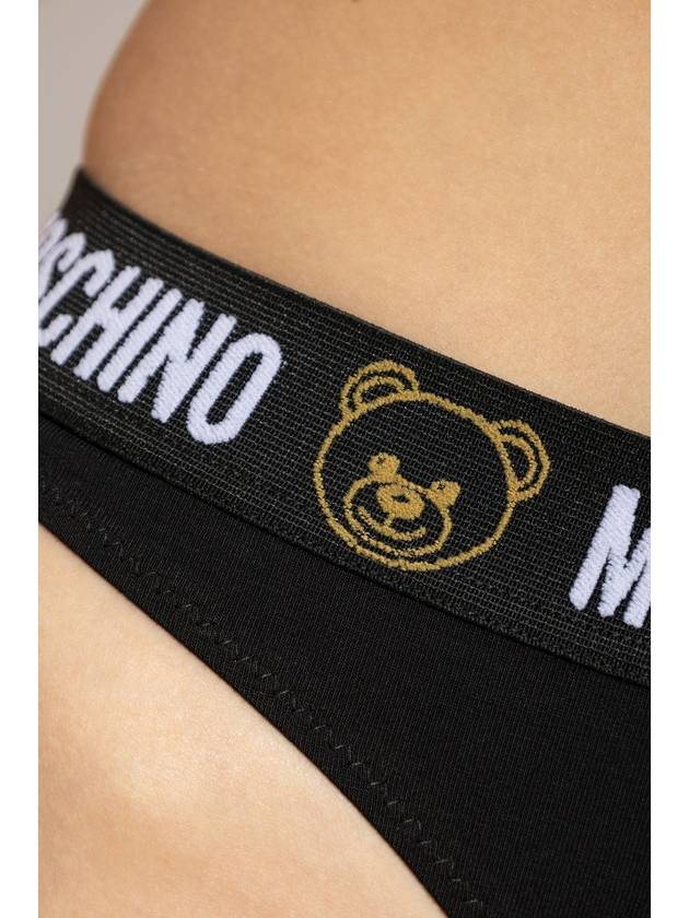 Moschino Logo Thong, Women's, Black - MOSCHINO - BALAAN 4