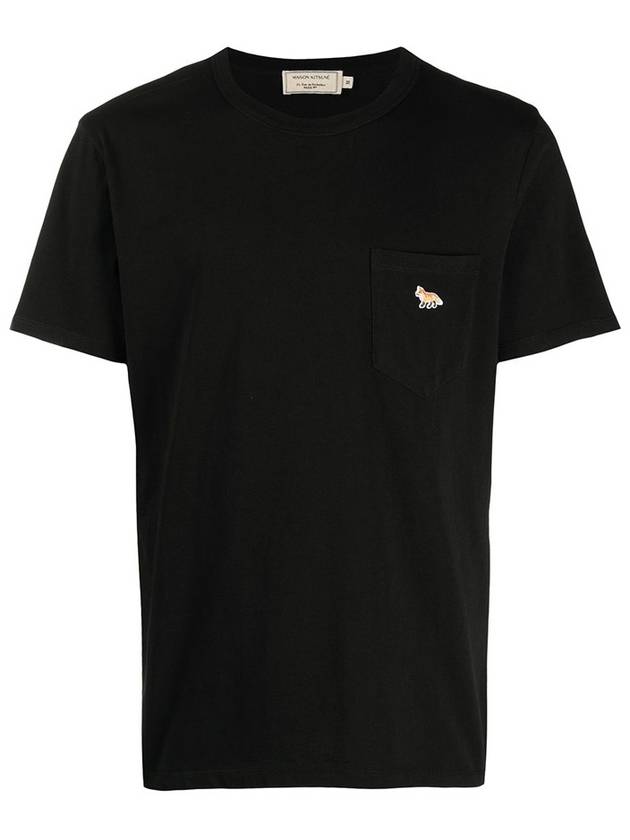 Baby Fox Patch Pocket Short Sleeve T-Shirt Black - MAISON KITSUNE - BALAAN 2