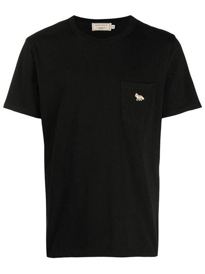 Baby Fox Patch Pocket Short Sleeve T-Shirt Black - MAISON KITSUNE - BALAAN 2