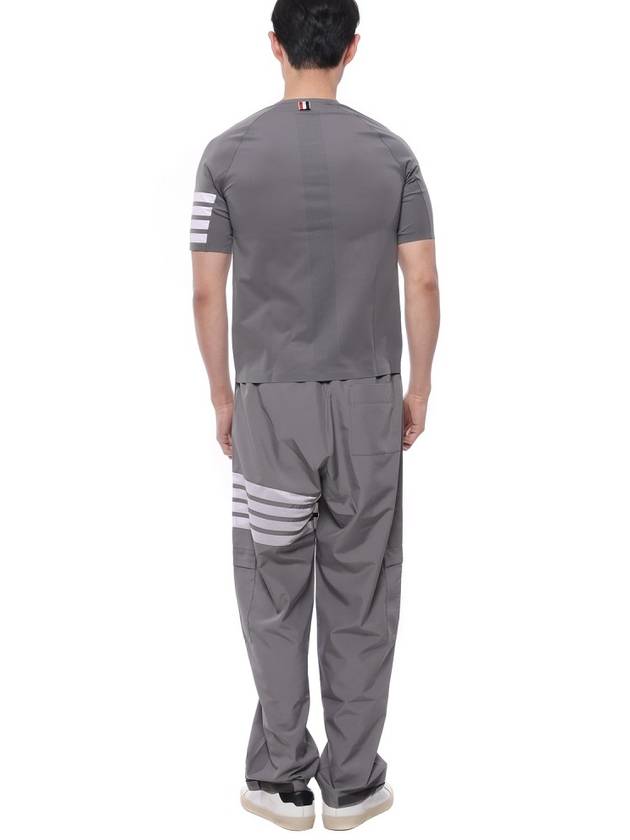 4-Bar Stripe Crew Neck Short Sleeve T-Shirt Grey - THOM BROWNE - BALAAN 6