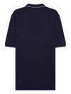 Logo Embroidered Short Sleeve Polo Shirt Navy - BRUNELLO CUCINELLI - BALAAN 3