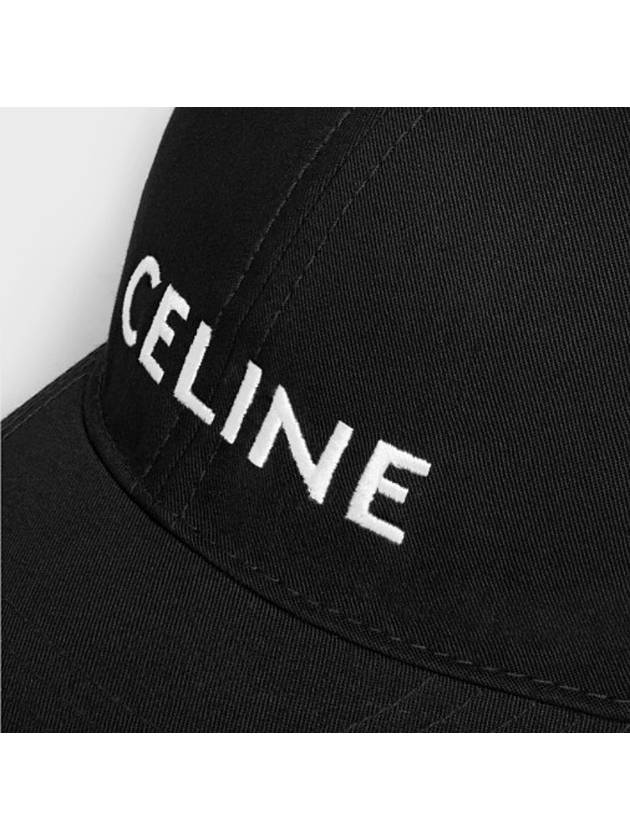 Cotton Drill Baseball Cap Black - CELINE - BALAAN 3