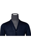 11th Anniversary Fake Cardigan Neck Polar Wool Knit Navy 74HA0526 - DSQUARED2 - BALAAN 4