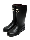 CC Logo Caoutchouc Rain Boots Black - CHANEL - BALAAN 3