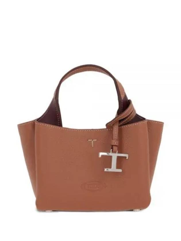 Micro Leather Tote Bag Brown - TOD'S - BALAAN 2