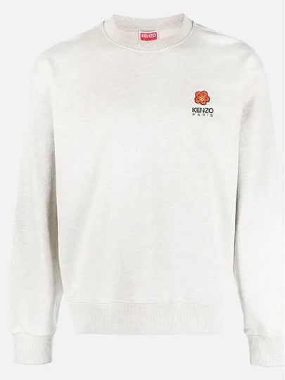 Boke Flower Embroidered Logo Cotton Sweatshirt Pale Grey - KENZO - BALAAN 2