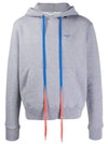 Acrylic Arrow Slim Fit Long Sleeve Hoodie Grey - OFF WHITE - BALAAN 1