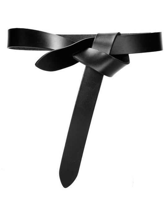 Lecce Knotted Leather Belt Black - ISABEL MARANT - BALAAN 2