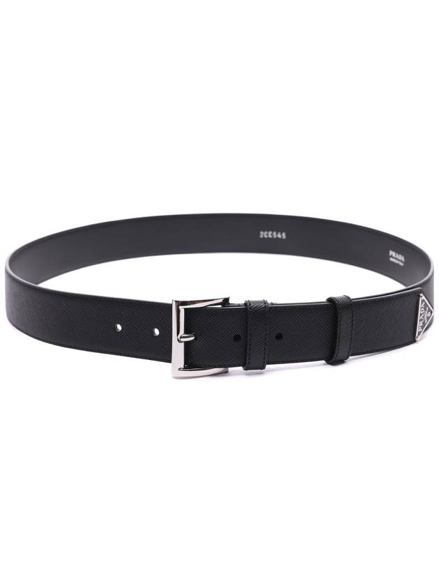 Saffiano Leather Belt Black - PRADA - BALAAN 4