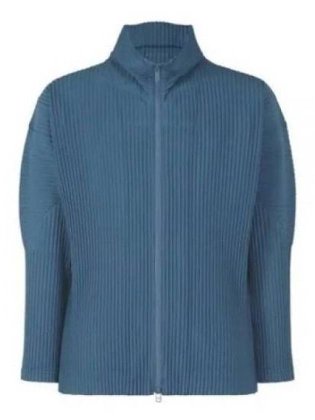 Pleats Zip-Up Jacket Blue - ISSEY MIYAKE - BALAAN 2