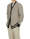 Check Pattern V-Neck Cardigan Beige - BURBERRY - BALAAN 5