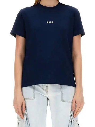 Micro Logo Short Sleeve T-Shirt Navy - MSGM - BALAAN 2