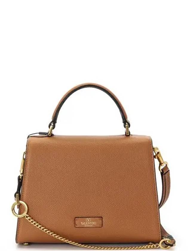 V Sling Small Grainy Calfskin Hand Cross Bag Almond - VALENTINO - BALAAN 4