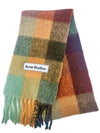 Mohair Check Fringe Scarf Chestnut Yellow Green CA008 BO9 - ACNE STUDIOS - BALAAN 1