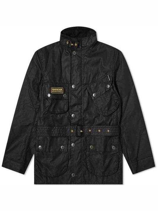 Men's International A7 Wax Slim Jacket Black - BARBOUR - BALAAN 1