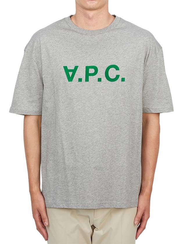 Logo Print Crew Neck Short Sleeve T-Shirt Grey - A.P.C. - BALAAN 4