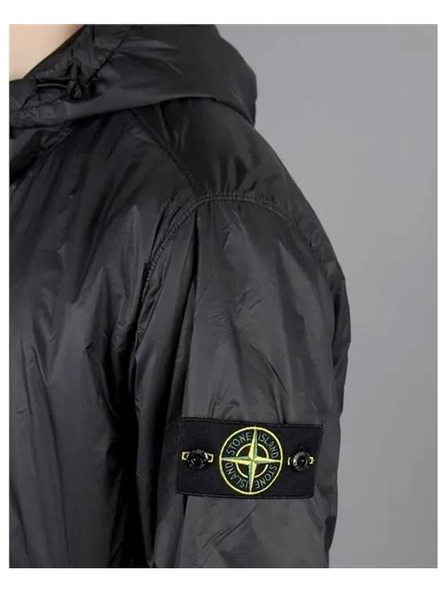 Garment Dyed Micro Yarn Hooded Jacket Black - STONE ISLAND - BALAAN 5