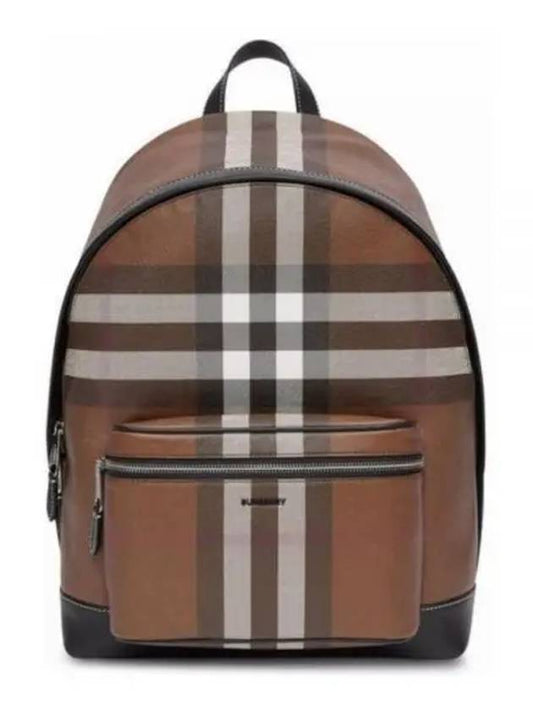 JETT check leather backpack dark brown - BURBERRY - BALAAN 2