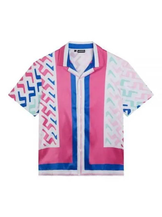 Golf Bay Short Sleeve Shirt Pink Painted Bridge - J.LINDEBERG - BALAAN 2