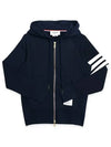 Engineered 4 Bar Diagonal Zip Up Hoodie Navy - THOM BROWNE - BALAAN 3