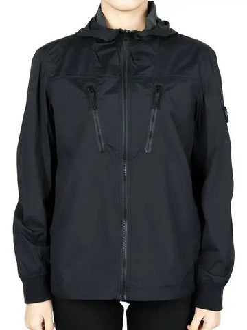 Wappen Patch Nylon Hooded Jacket Black - STONE ISLAND - BALAAN 1