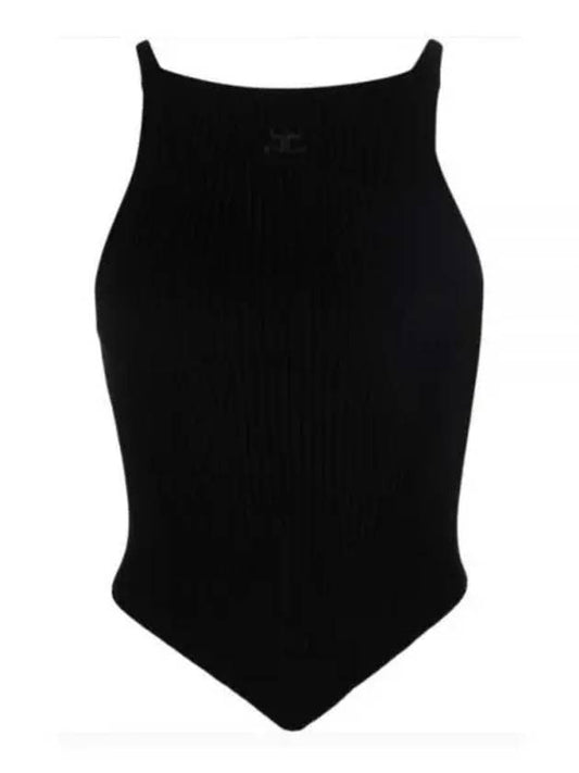 Courr ges Rib Knit Pointy Tank Top 123MTO042FI0001 9999 - COURREGES - BALAAN 1