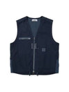 Cupro Cotton Twill TC Logo Patch Vest Avio Blue - STONE ISLAND - BALAAN 2