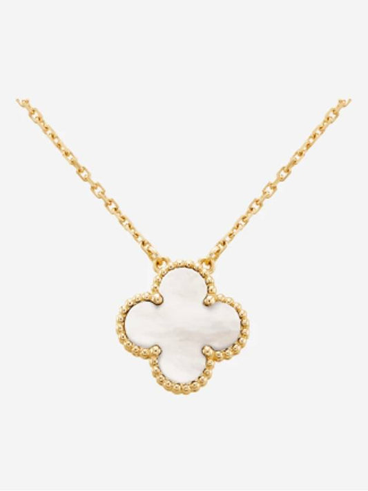 Vintage Alhambra Pendant Necklace Gold White - VANCLEEFARPELS - BALAAN 2