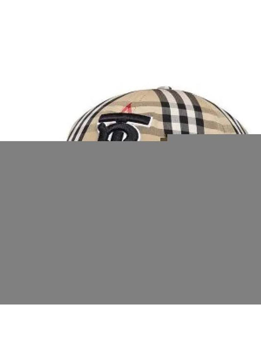 Monogram Motif Vintage Check Cotton Baseball Cap Archive Beige - BURBERRY - BALAAN 2