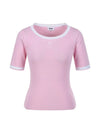 Round neck color combination short-sleeved T-shirt MK3MP325LPK - P_LABEL - BALAAN 2