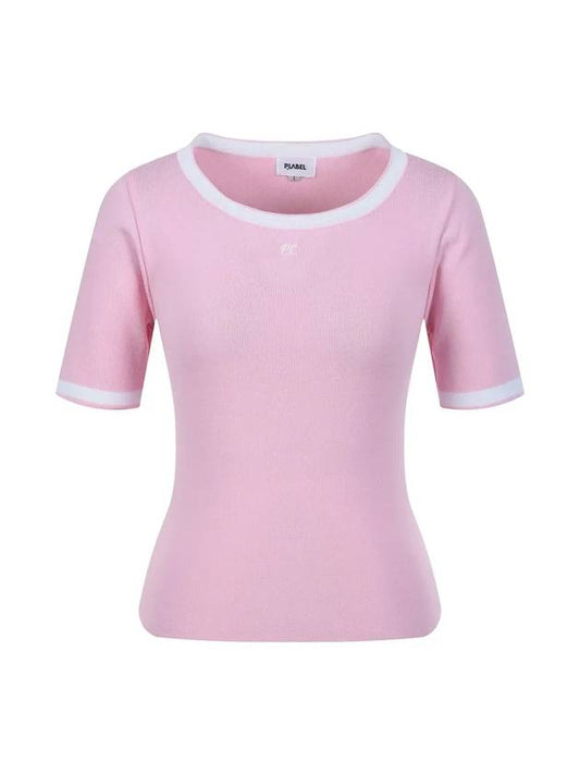 Round neck color combination short-sleeved T-shirt MK3MP325LPK - P_LABEL - BALAAN 2