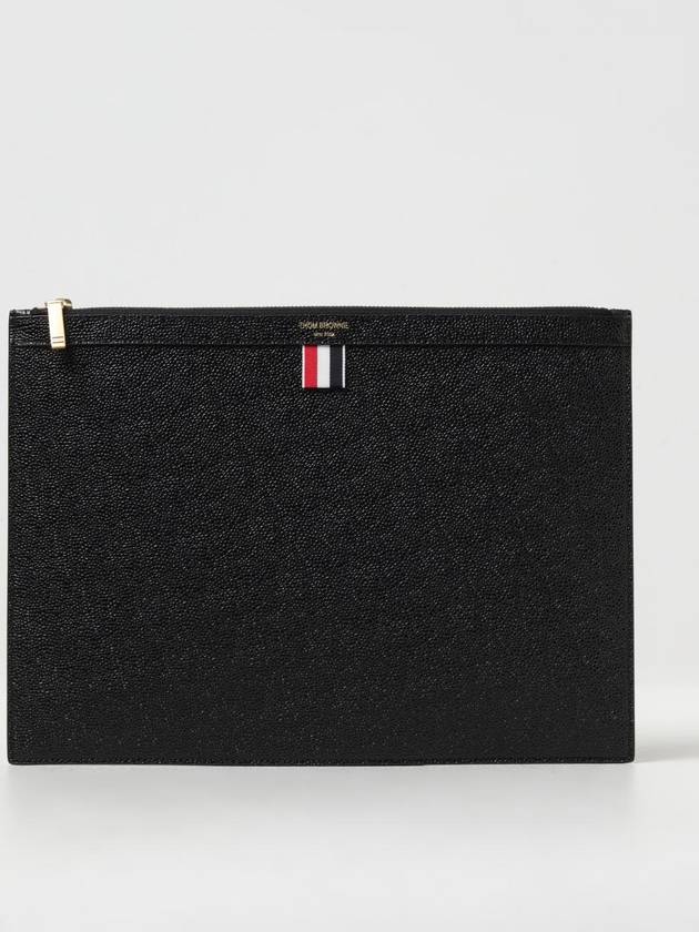 Medium Document Holder Clutch Bag Black - THOM BROWNE - BALAAN 2