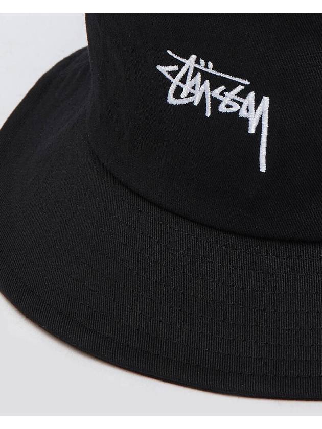 Embroidered Logo Stock Bucket Hat Black - STUSSY - BALAAN 6