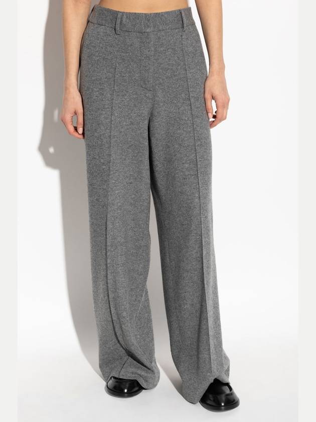 Officine Generale Wool Trousers With Wide Legs, Women's, Grey - OFFICINE GENERALE - BALAAN 3