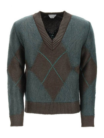 argyle print knit top brown - BOTTEGA VENETA - BALAAN 1